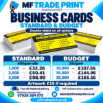 MF Trade Print business card advert