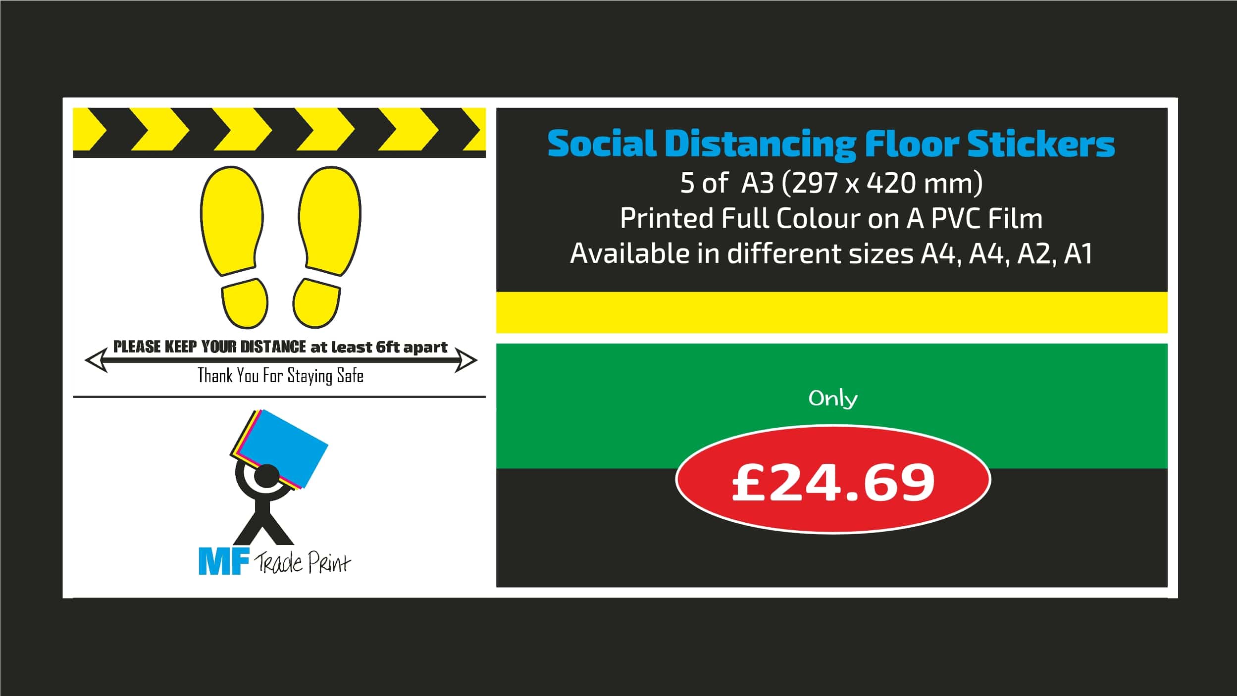 Social Distancing floor stickers coronavirus