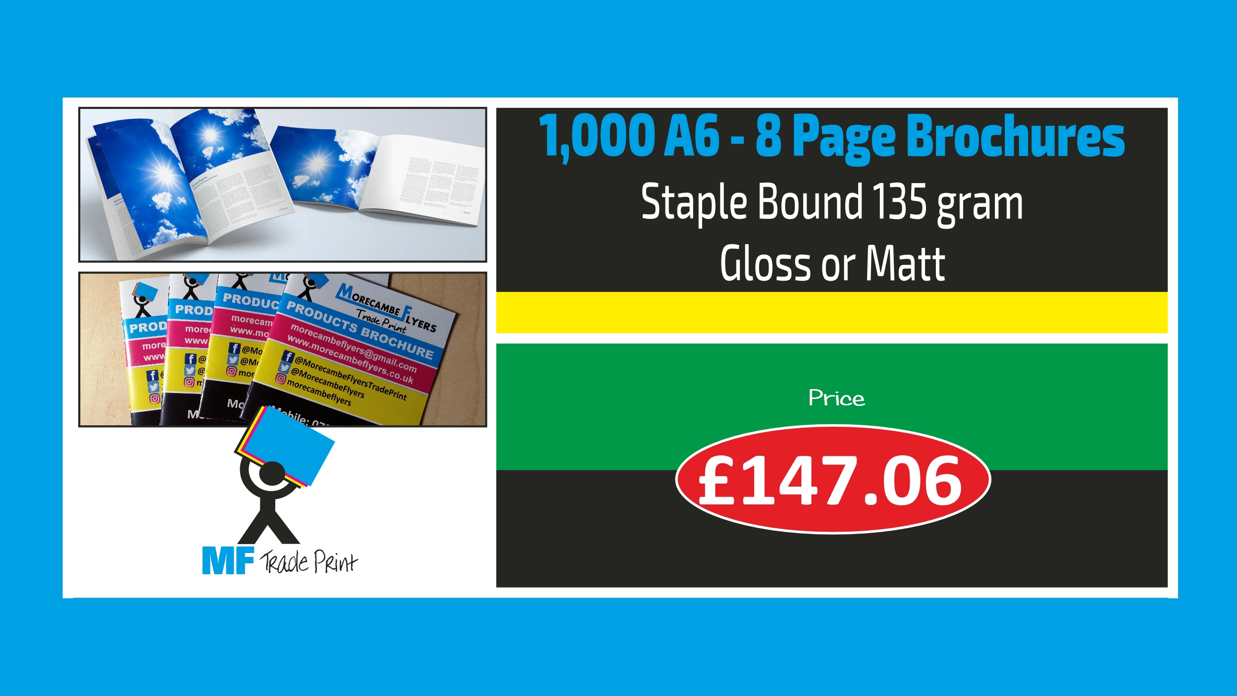 1,000 A6 8 page brochures full colour