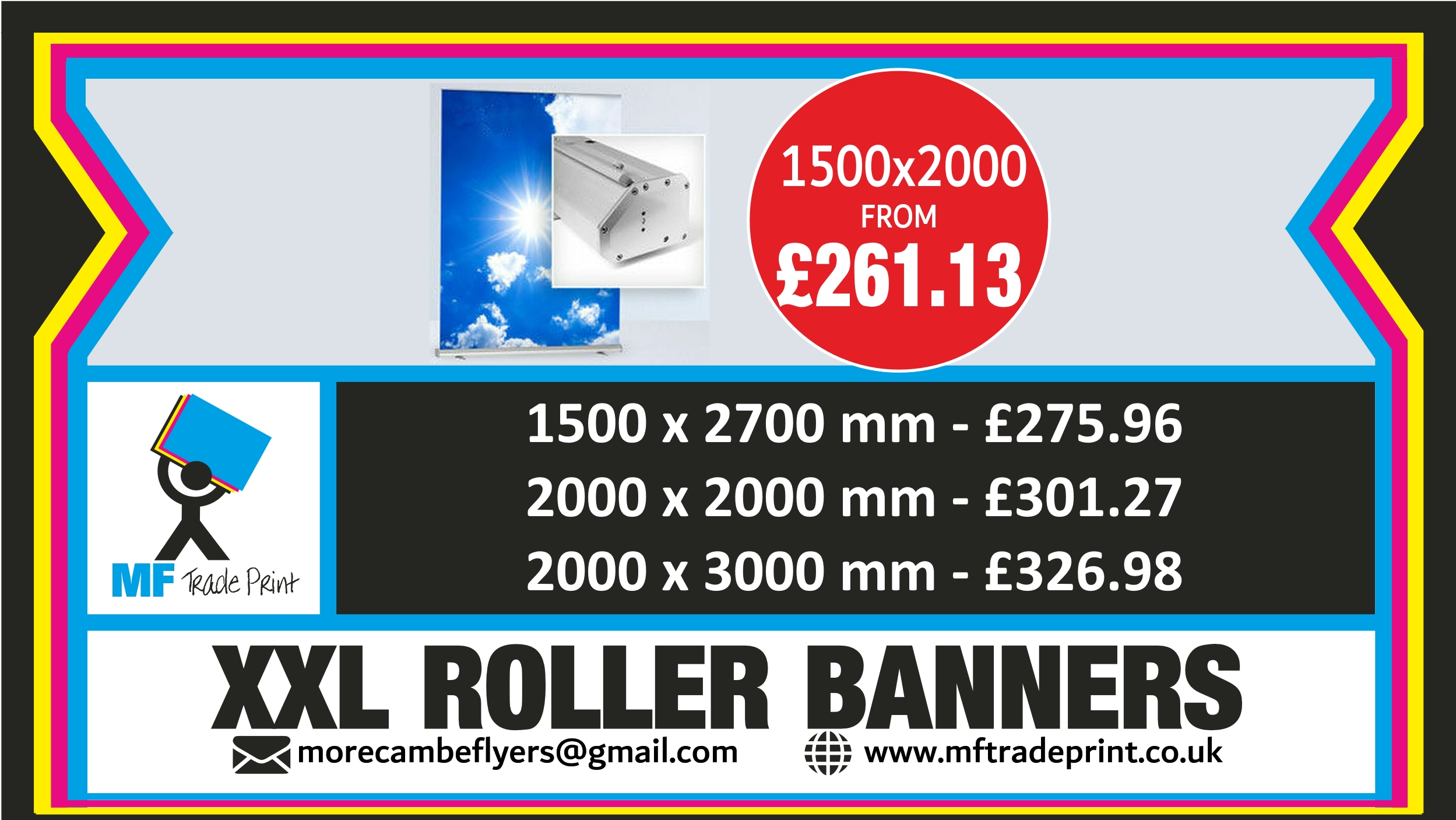 extra extra large roller banners share