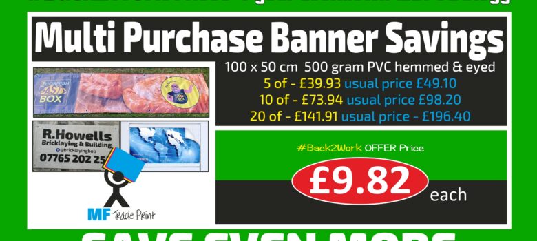 multi purchase full colour printed banner savings