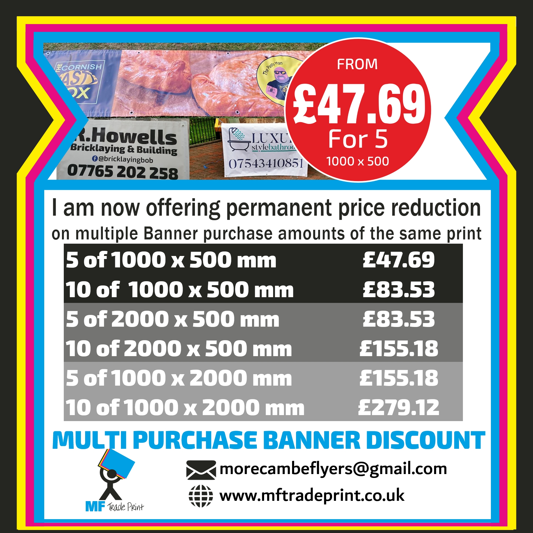 Multi Purchase discounts still available on banners. | MF Trade Print