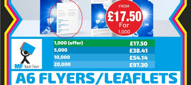 A6 flyers leaflets double sided 135 gram full colour1 share