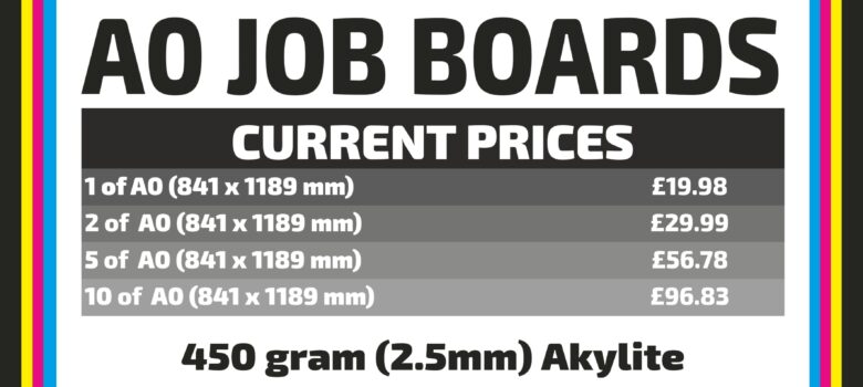 A0 Waterproof Job Boards Full Colour