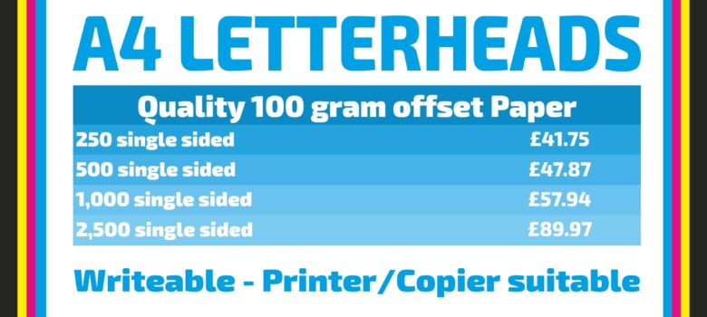 A4 letterheads offset paper full colour