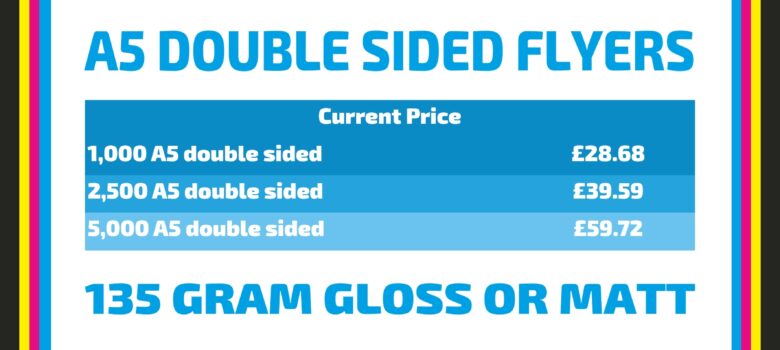 A5 double sided trade print flyers leaflets