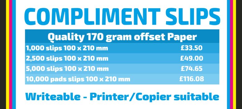 Compliment slips full colour print