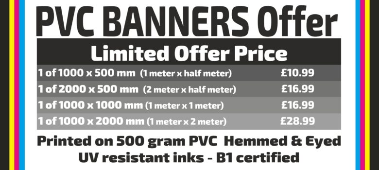 pvc banners offer full colour hemmed and eyeleted
