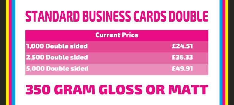 standard business cards double sided print gloss or matt