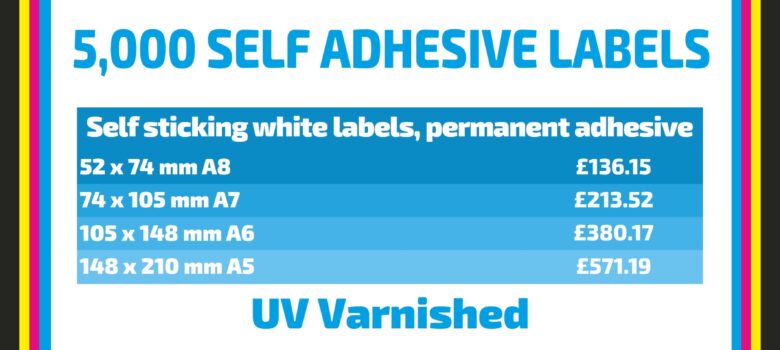 Self adhesive labels permanent adhesive uv varnished