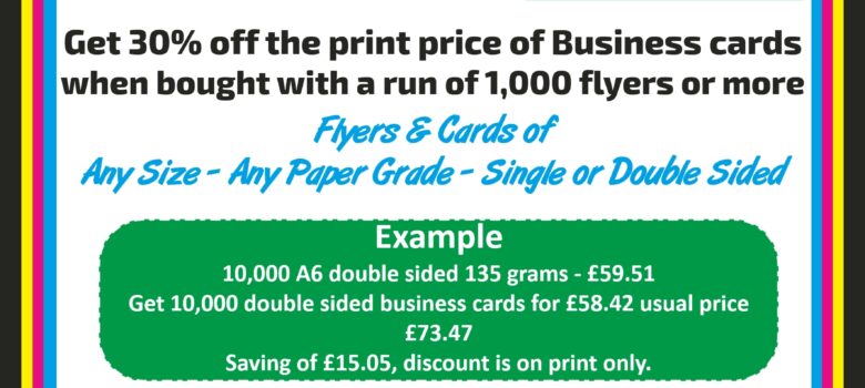 30 percent off on all printed business cards 1