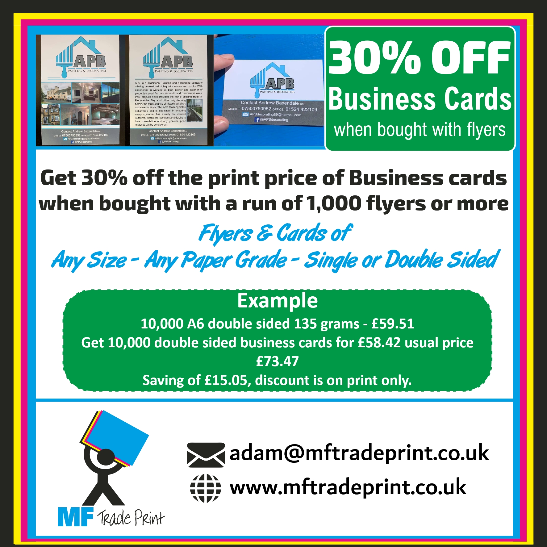 30 percent off on all printed business cards 1