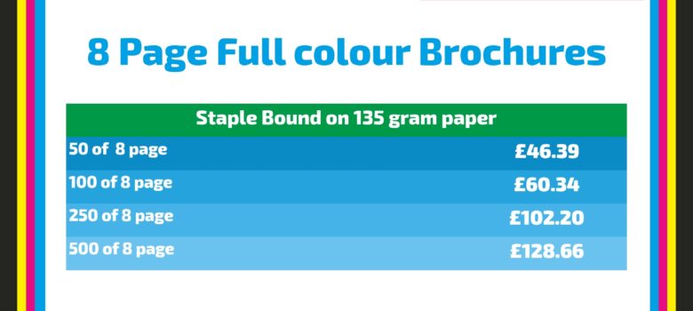 A6 full colour brochures 8 page