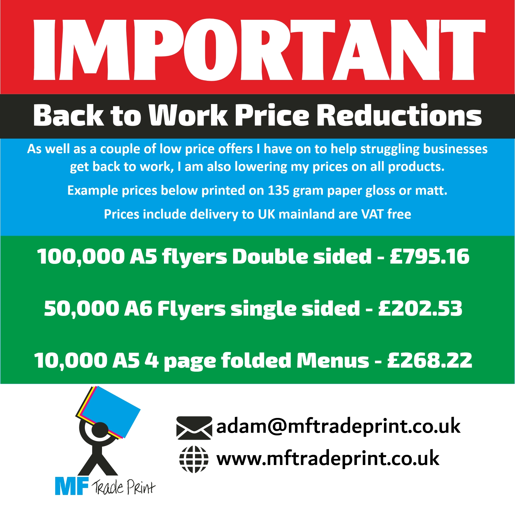 Covid 19 affected back to work print offers 3