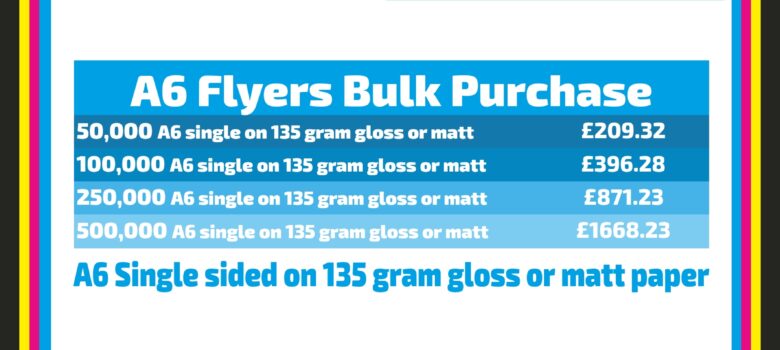 A6 flyers leaflets bulk buy bargain prices