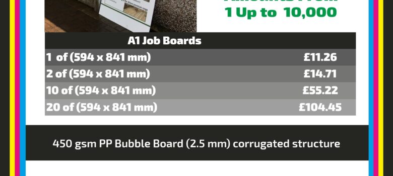 A1 job boards correx full colour bargain price