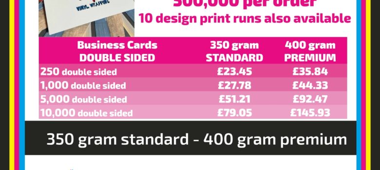 Business cards premium and standard