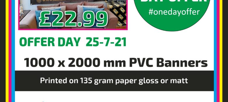 #onedayoffer 1 meter by 2 meter banners offer