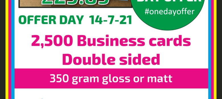#onedayoffer 2,500 business cards