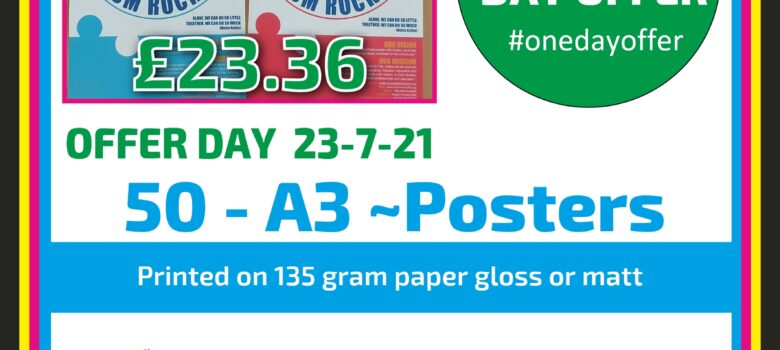 #onedayoffer 50 A3 poster bundle
