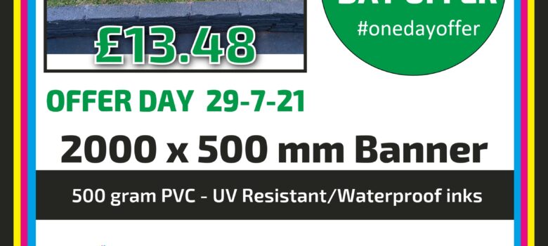 #onedayoffer half meter by 2 meter banners offer