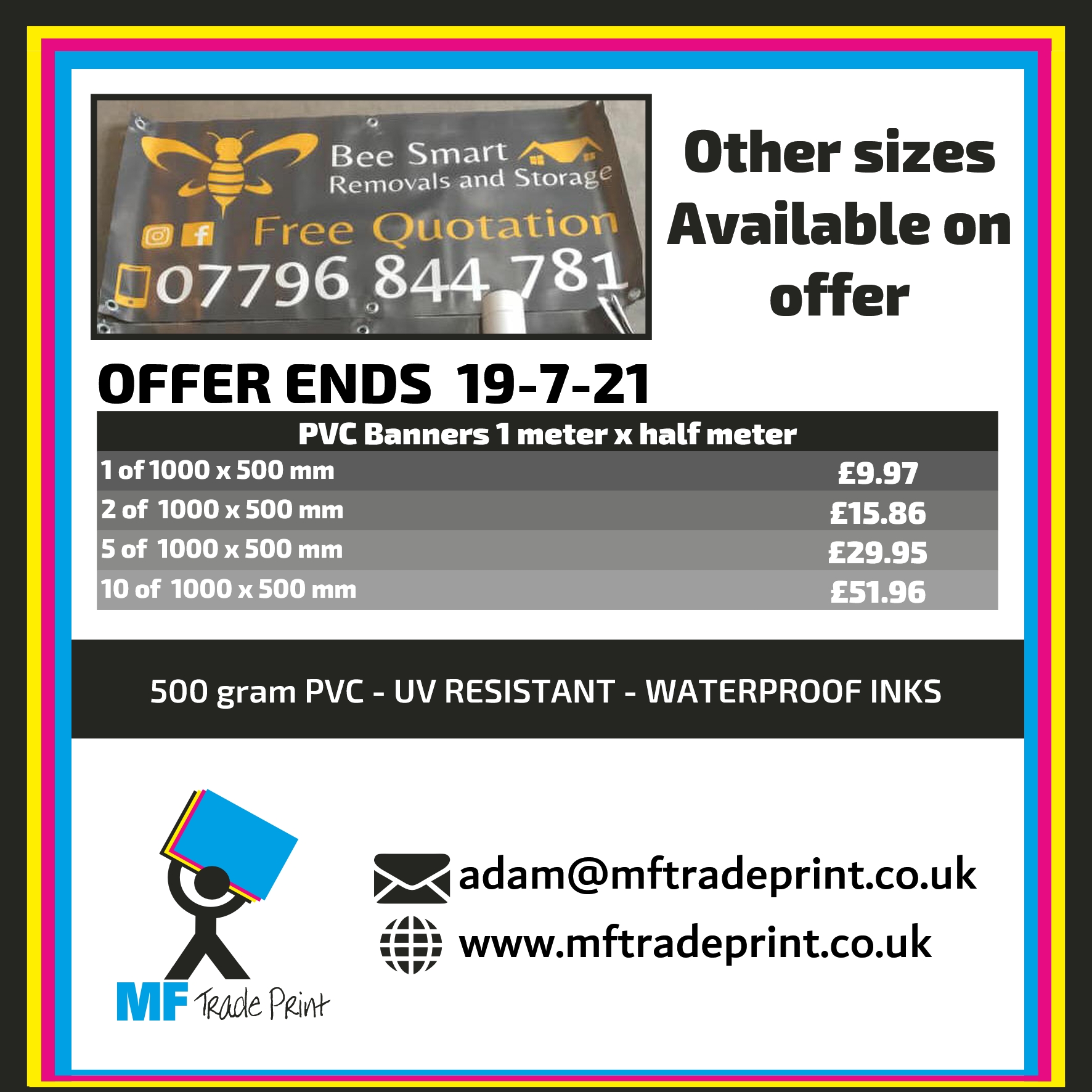 pvc banners full colour hemmed and eyed multi purchase 