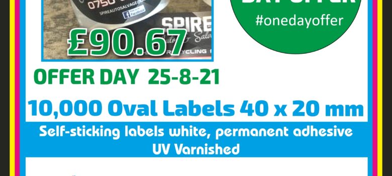 #onedayoffer 10,000 oval labels permanent adhesive