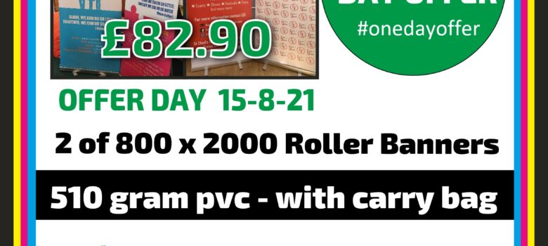 #onedayoffer 2 of roller banners low price for the pair