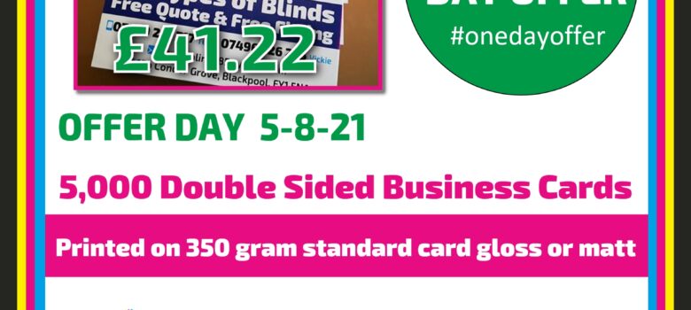 #onedayoffer 5,000 business cards double sided standard card
