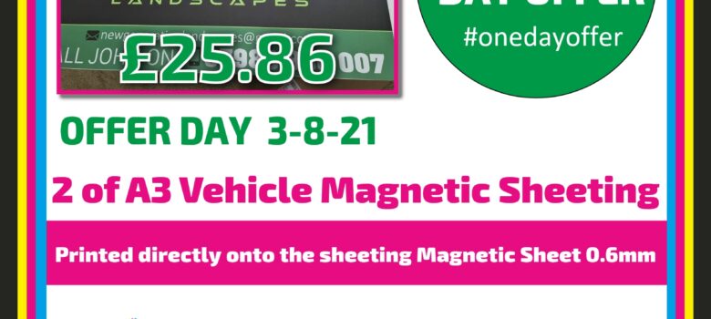 #onedayoffer A3 Car magnetic sheeting magnets
