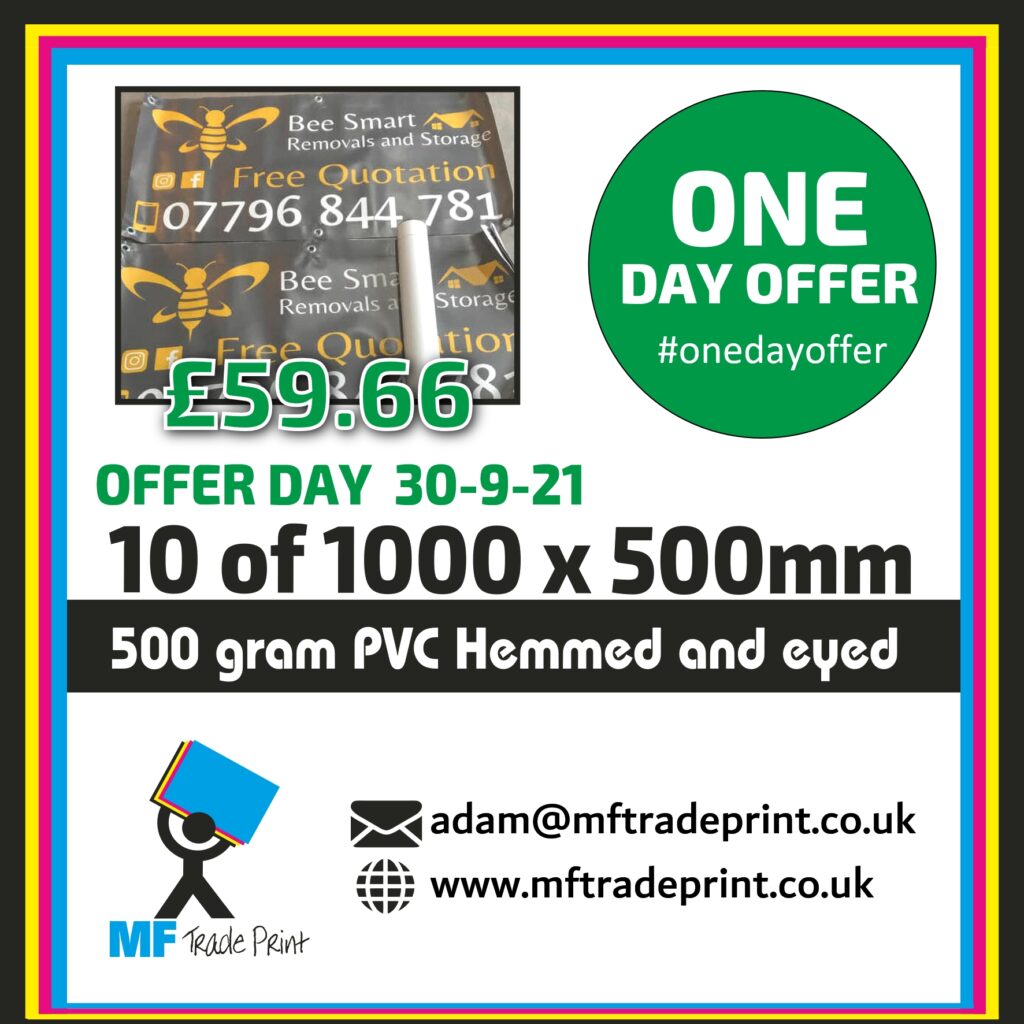 #onedayoffer 10 1000 x 500 pvc banners