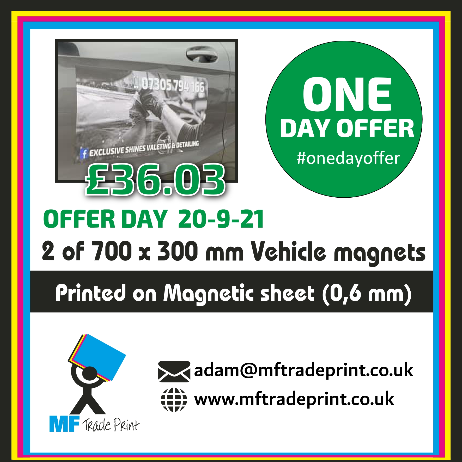 #onedayoffer 2 of vehicle magnets magnetic sheeting