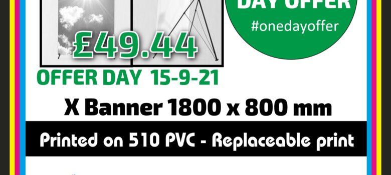 #onedayoffer X Banner replaceable print