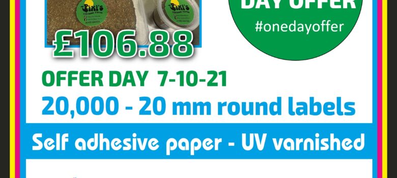 #onedayoffer 20000 labels 20 mm round bargain price