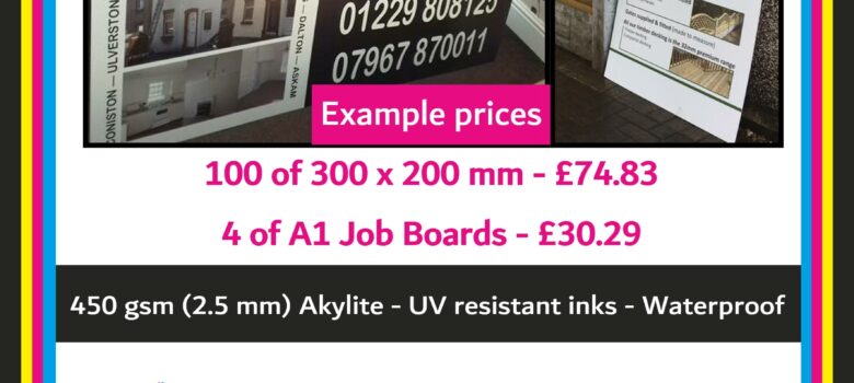 50 A4 waterprof signboards job boards correx board akylite