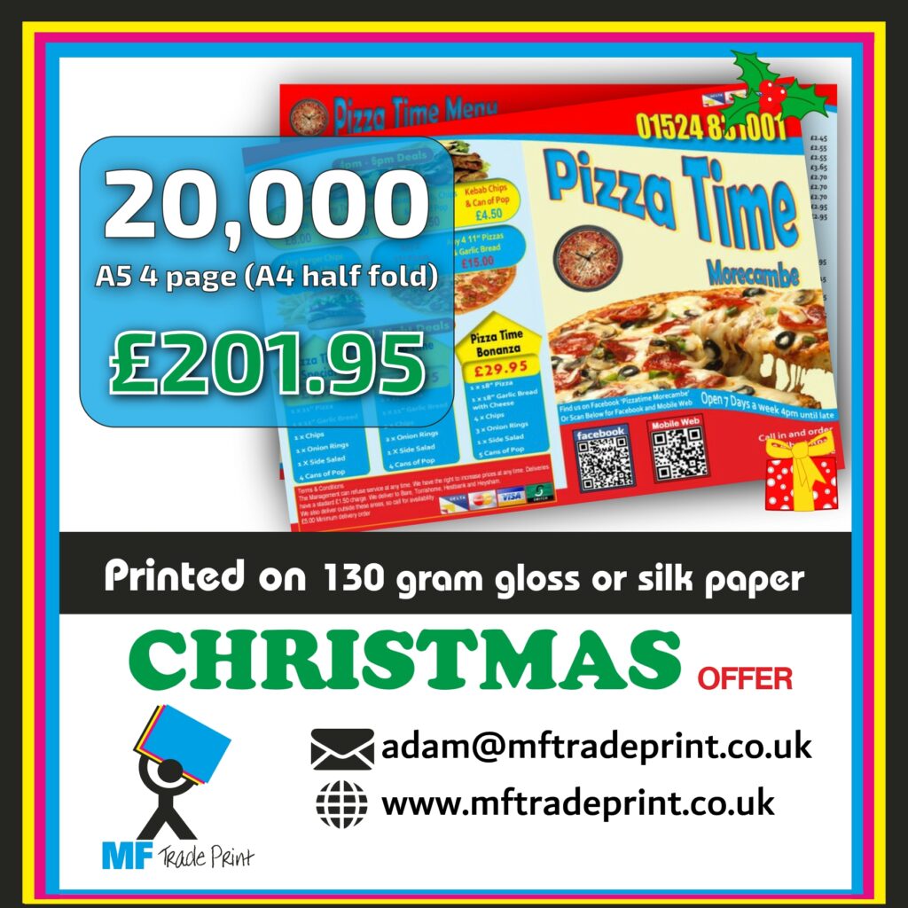 #christmasoffer 20,000 A4 half fold printed offer prince