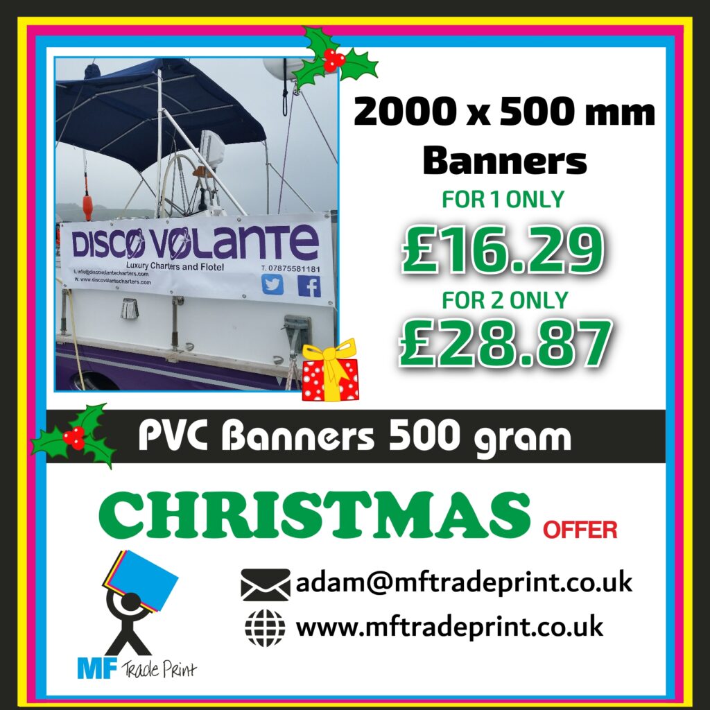 #christmasoffer 50 x 200 cm pvc banners printed full colour