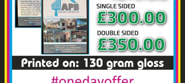 #onedayoffer 50000 A5 flyers printed full colour single or double sided