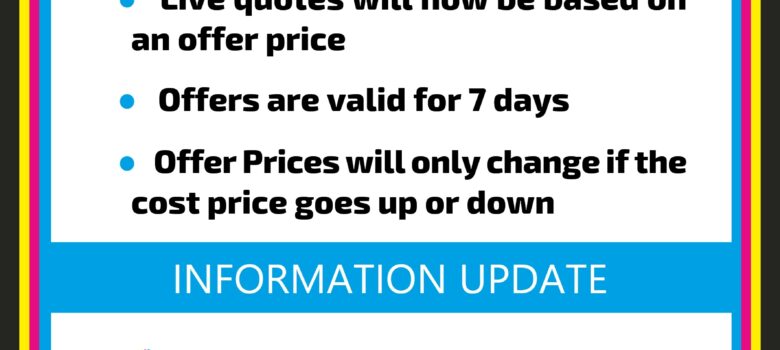 information update on offer prices