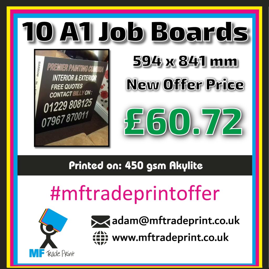waterproof signage A1 boards full colour print