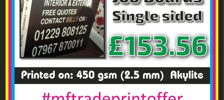 waterproof signage A4 job boards full colour print