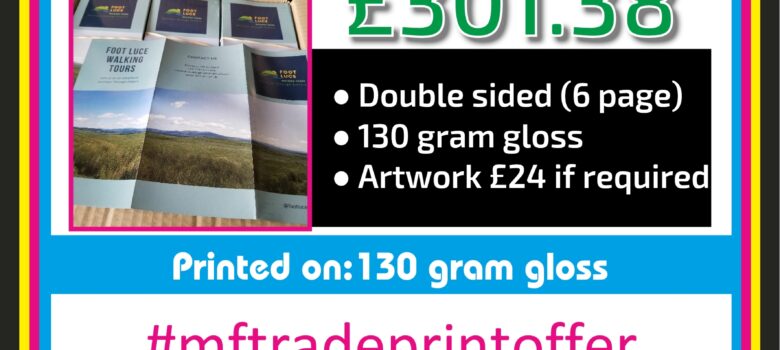 15,000 A4 tri fold menus folded flyers