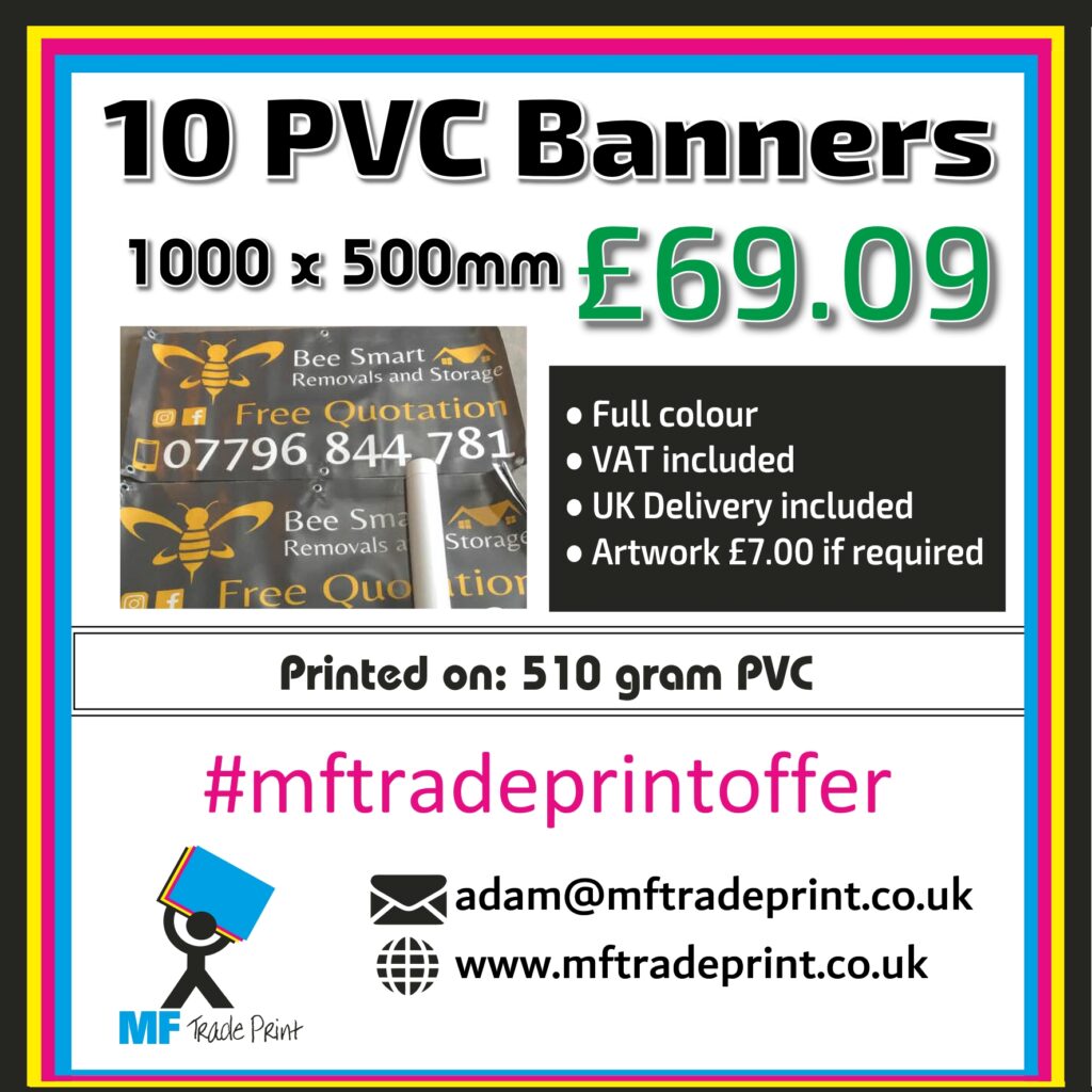 10 pvc banners full colour at a print bargain price