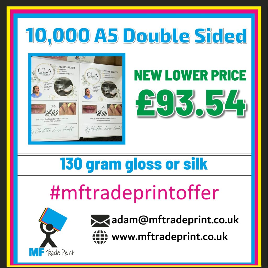 10,000 A5 flyers double sided new lower bargain price
