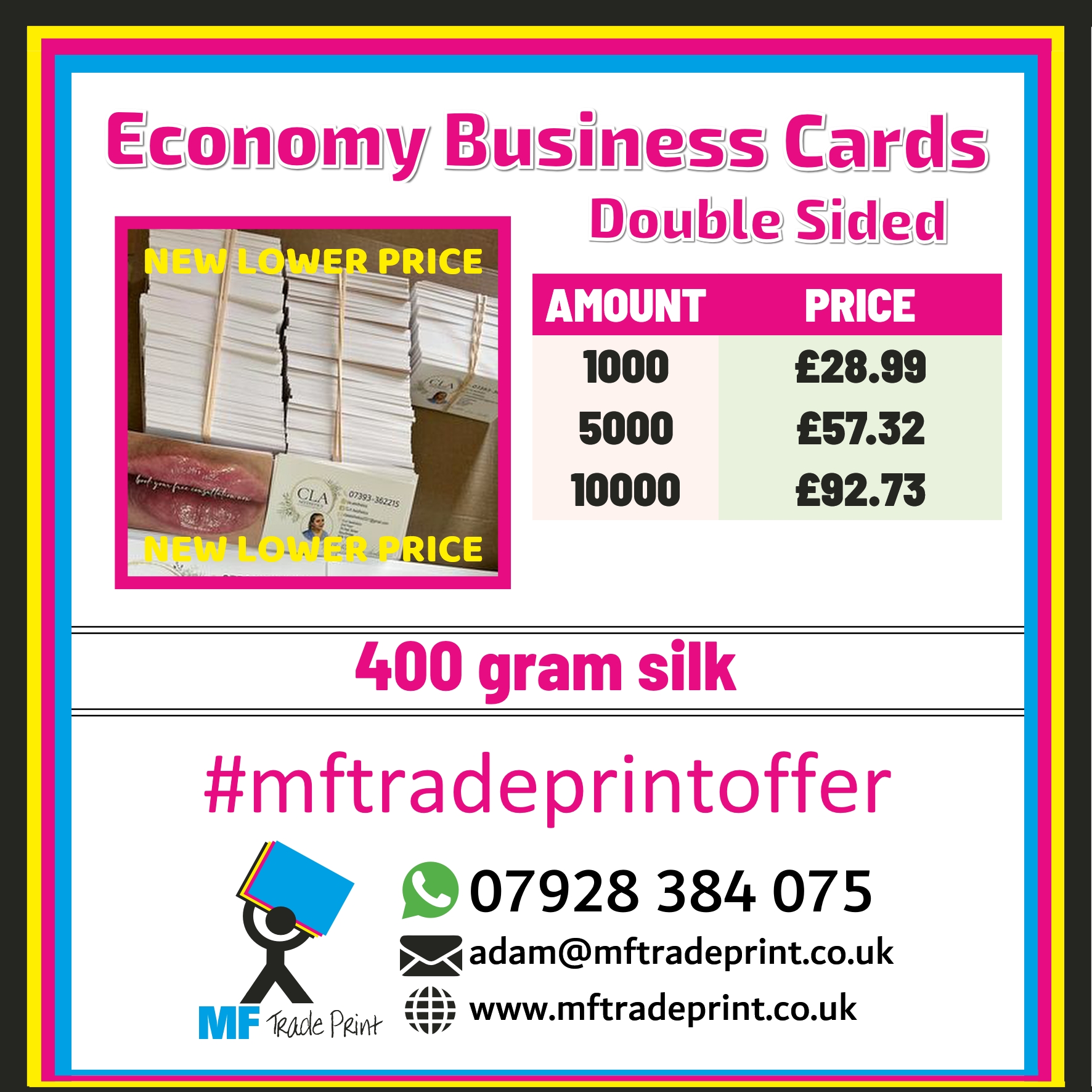 New low cost economy business cards