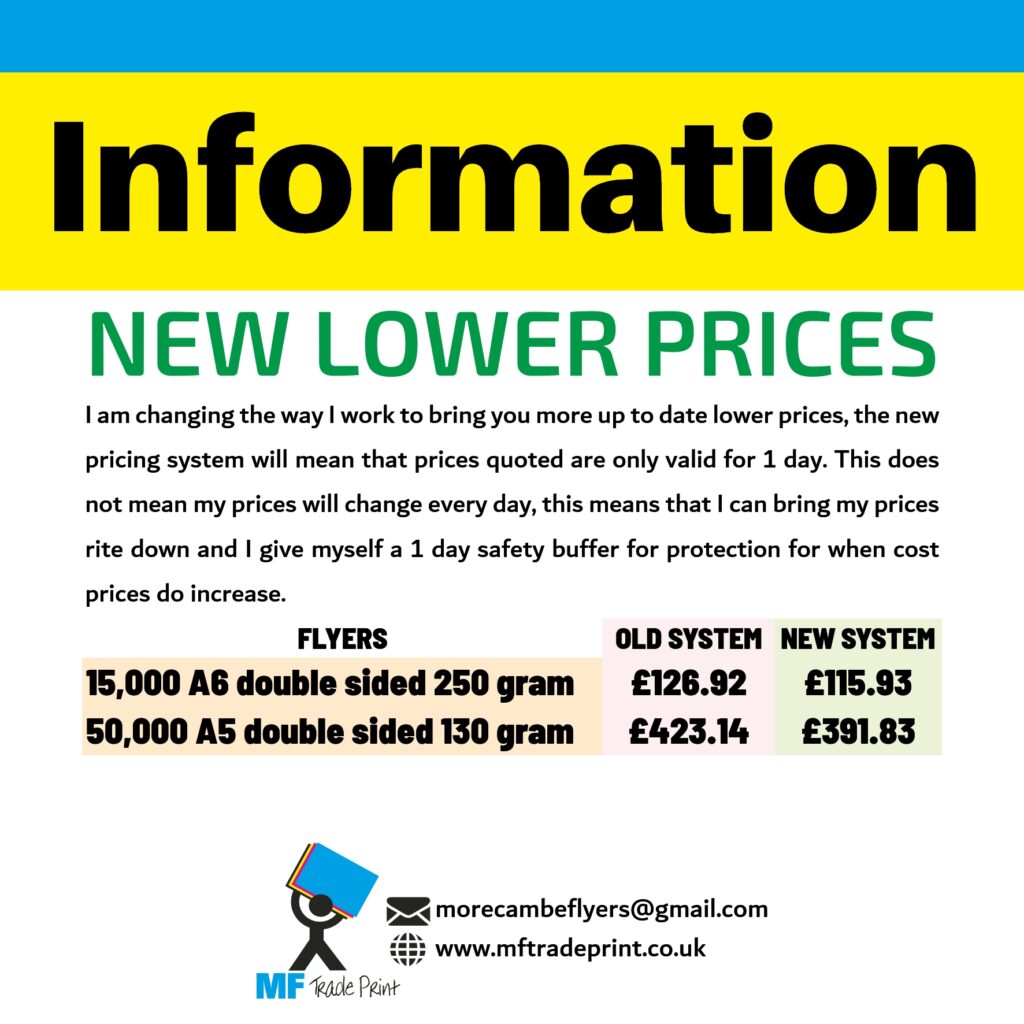 new lower print prices at cost price bargains