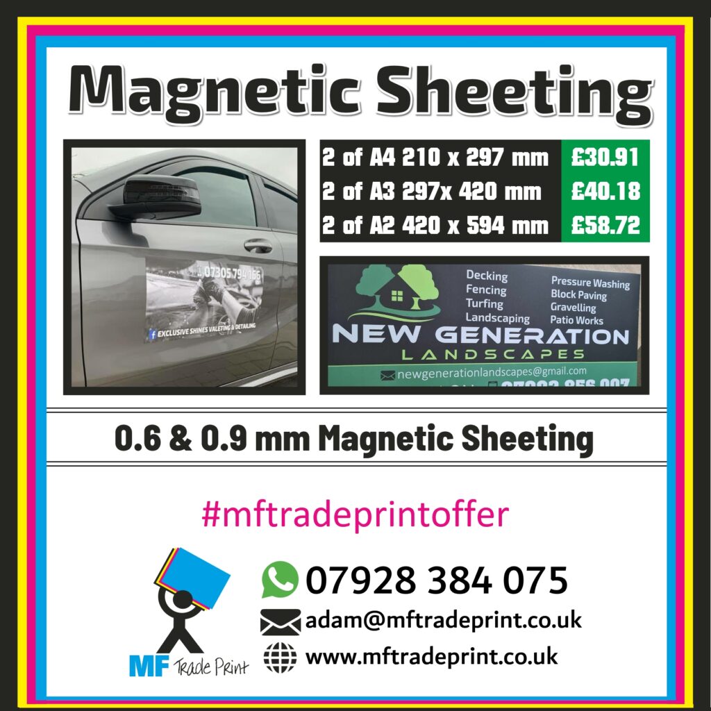 magnetic sheets for printed vehicle magnets and fridge magnets