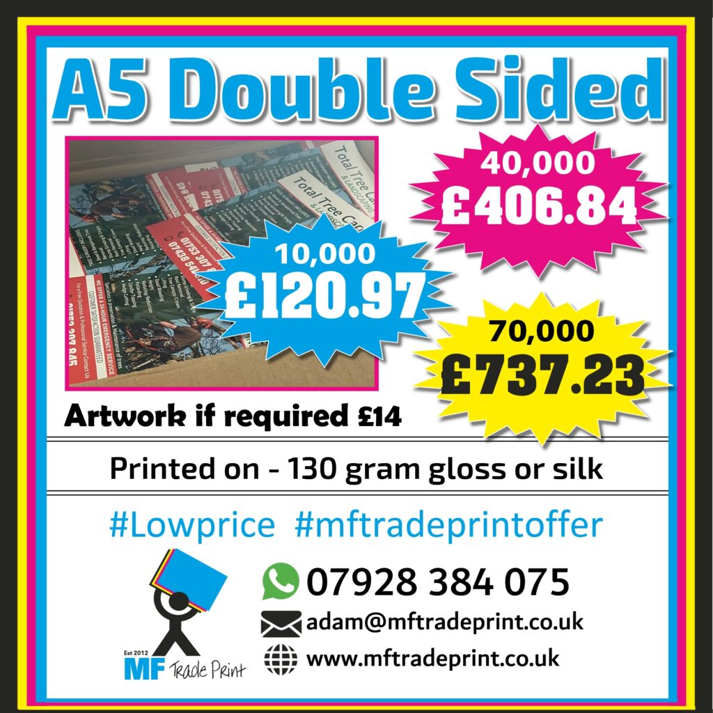 A5 double side flyers at low prices