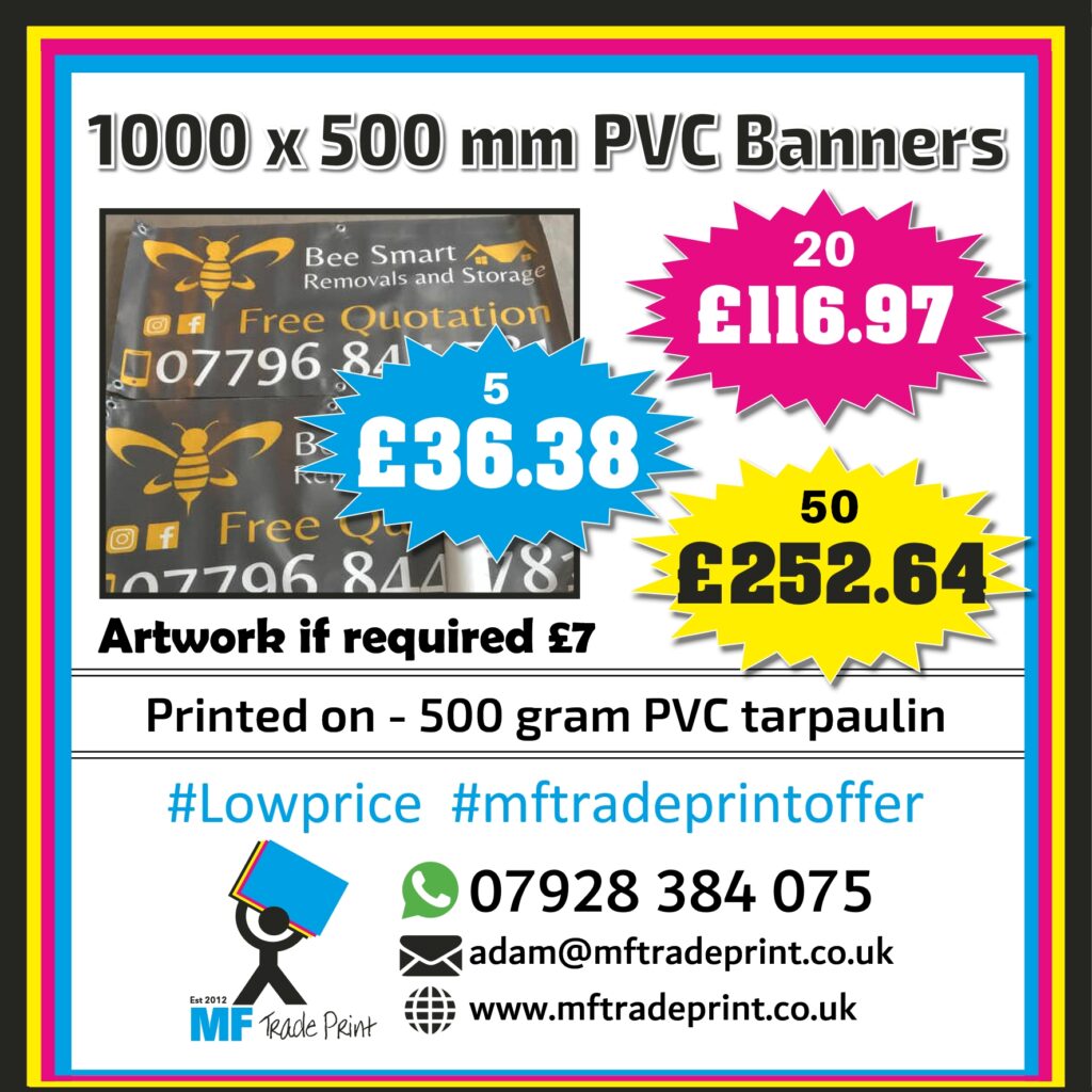 PVC Banners in large quantities cheap as they can be