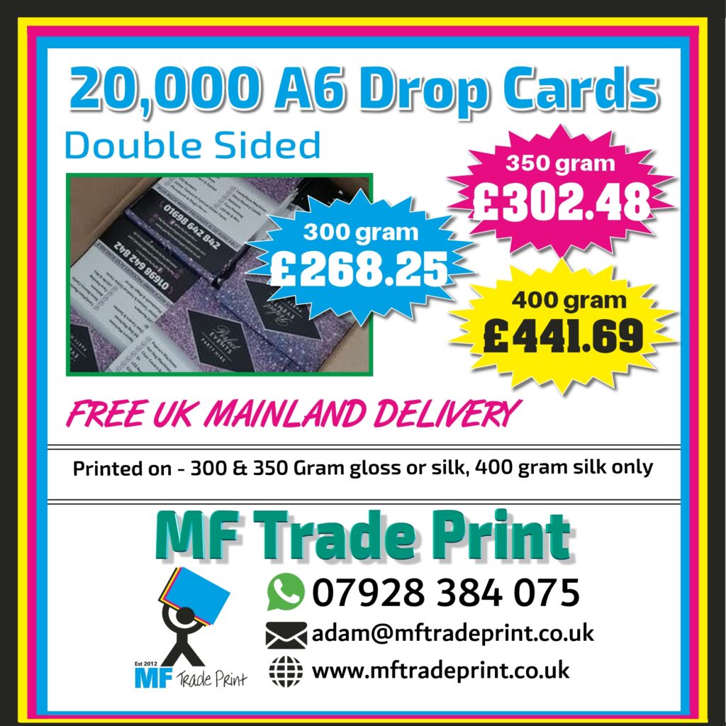 A6 drop cards bargain printing Forever living